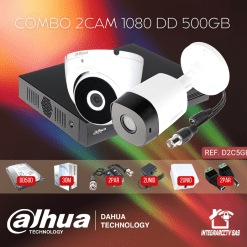 Kit de seguridad Dahua 2 Cámaras 2MP - DVR 4CH - DD 500GB